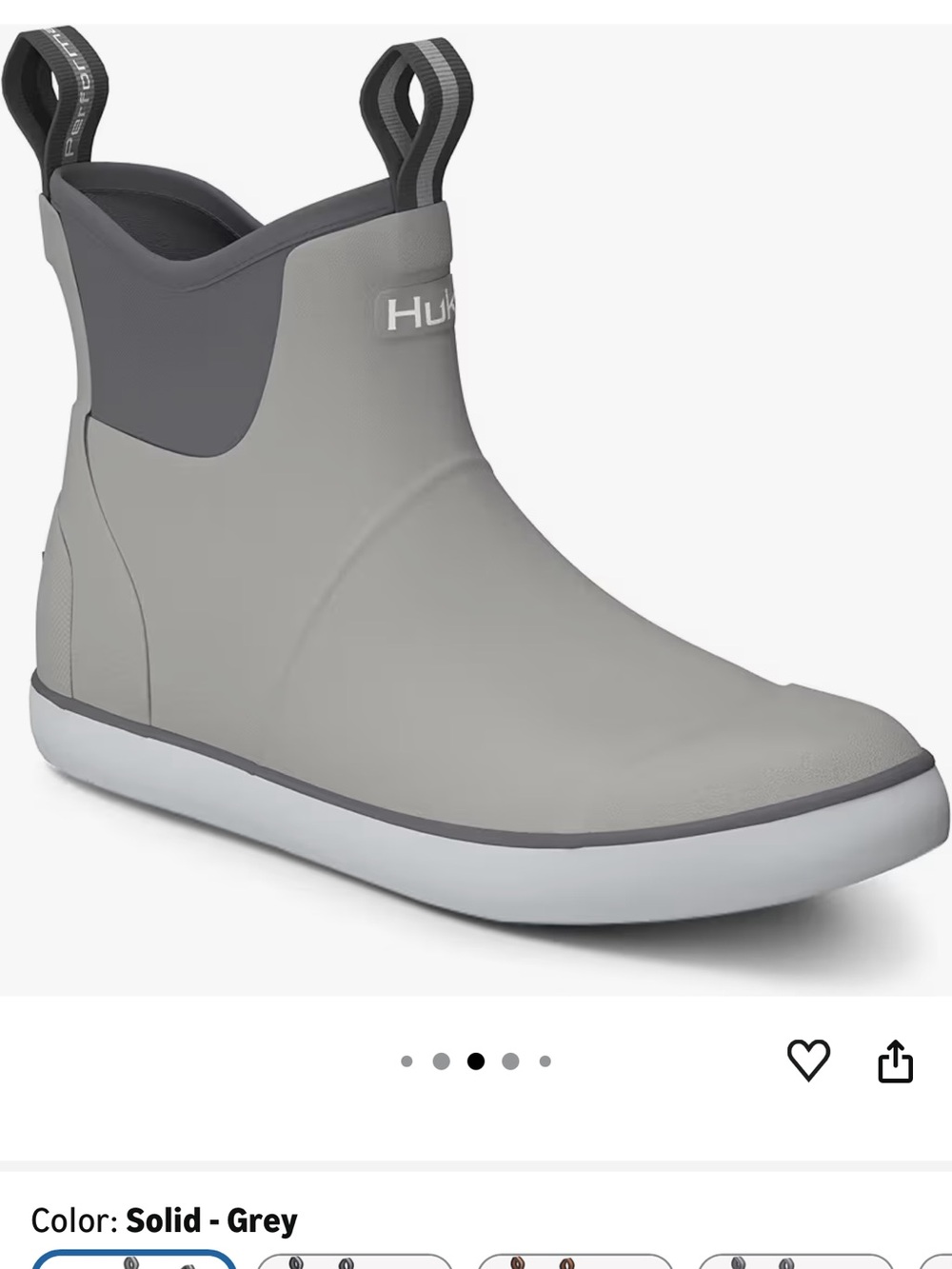 Huk Solid Grey Ankle Waterproof Slip-On Boot